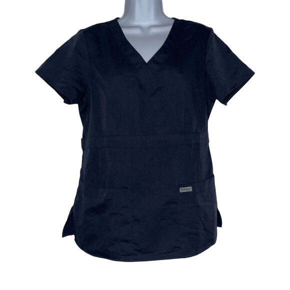 Greys Anatomy by Barco Gray Womens M Scrub Top Shirt Style 4153 Pockets Solid - Picture 1 of 8